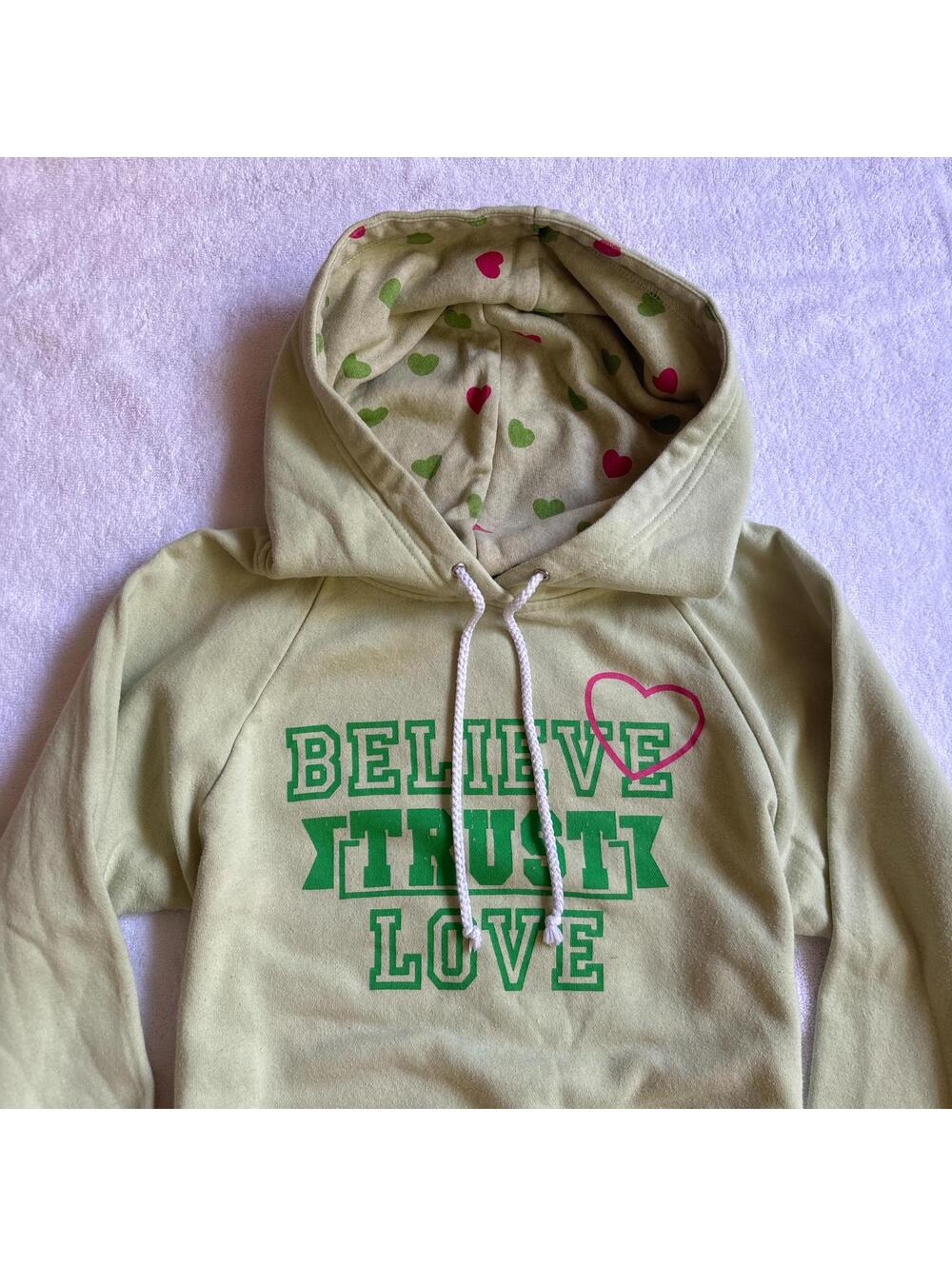y2k playground prep green polka dot hoodie
